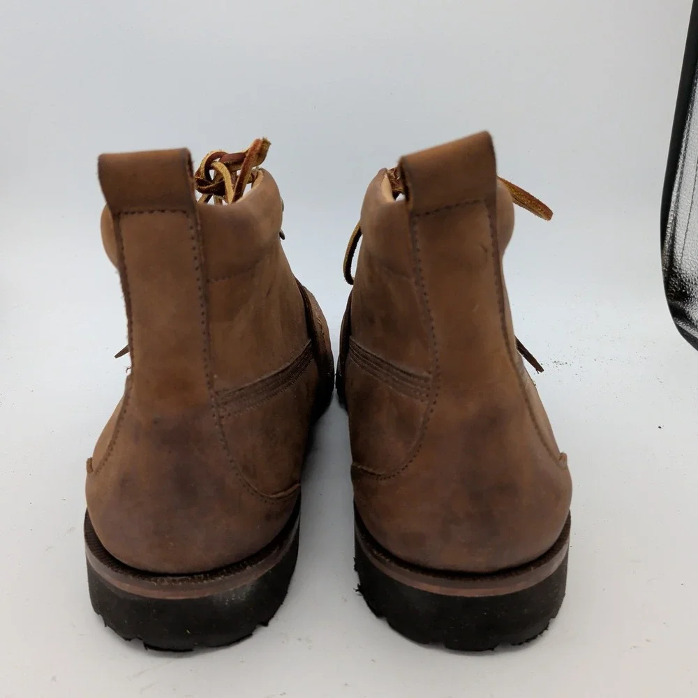 Ralph Lauren Mens Ranger Buckle Moc Toe Boots Brown Leather Vibram USA 13